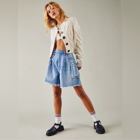 🎉LAST PIECE🎉FREE PEOPLE Bonfire Cardigan Sweater Cream - Picture 5 of 10